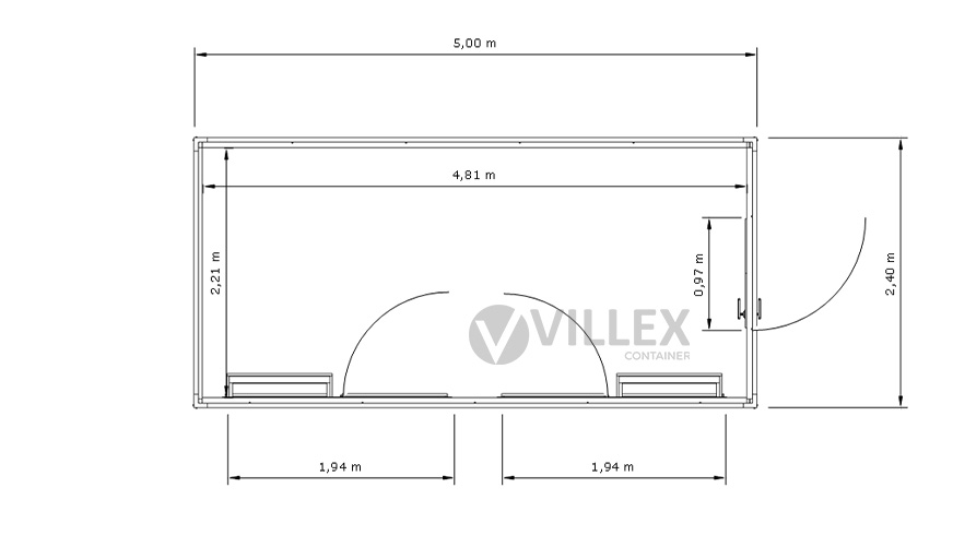 Villex Medium Cube Short Doppio Nero 1.0