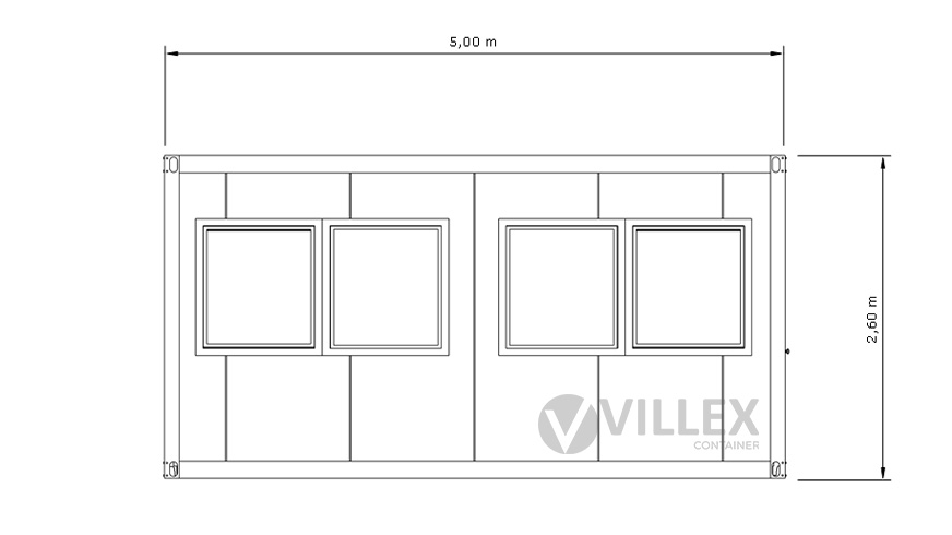 Villex Medium Cube Short Doppio Nero 2.0