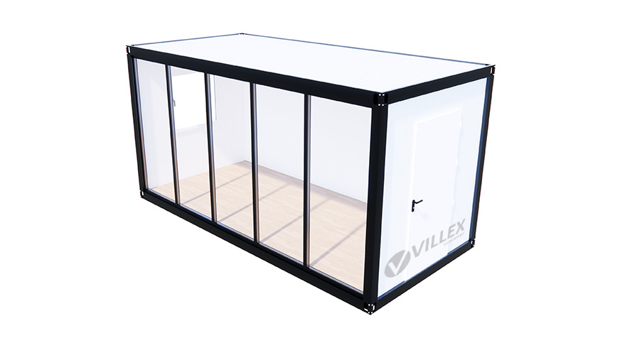 Bürocontainer Villex Medium Glas Cube Blanc 1.0