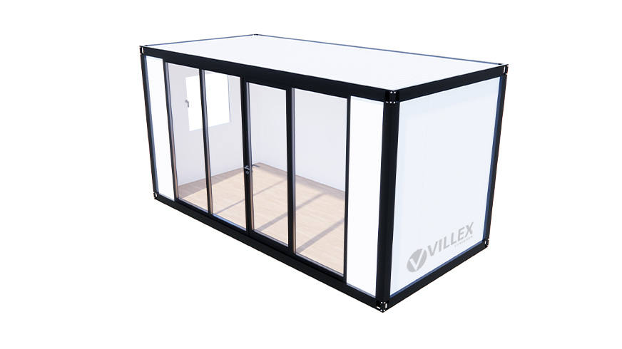 Bürocontainer Villex Medium Glas Cube Blanc 2.0
