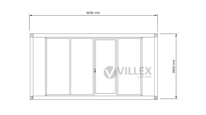 Bürocontainer Villex Medium Glas Cube Blanc 2.0