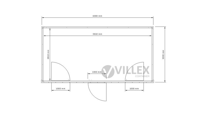 Bürocontainer Villex Big Cube Block Line Black 1.0