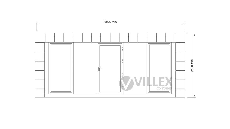 Bürocontainer Villex Big Cube Block Line Black 1.0