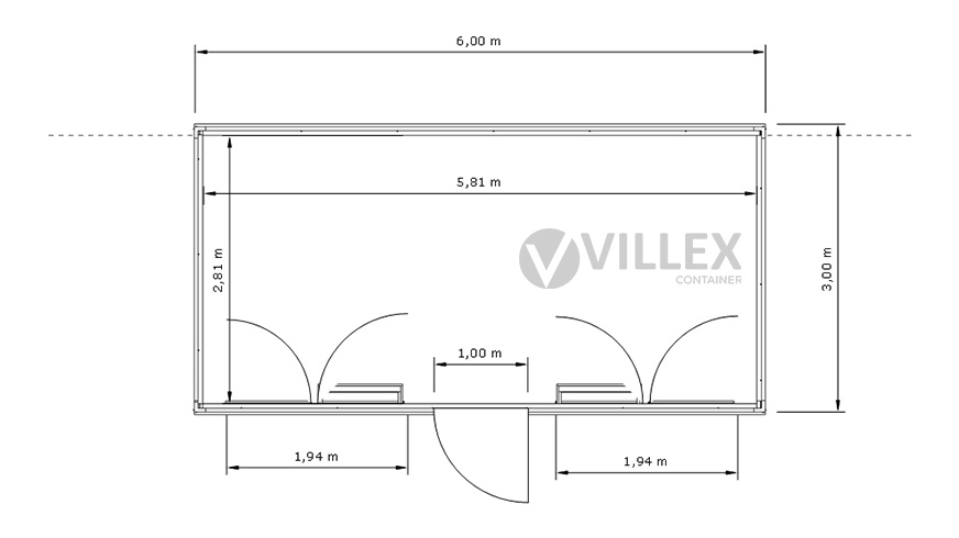 Bürocontainer-Villex-Big-Cube-Long-Doppio-Blanc-1.0-8 Bürocontainer Villex Big Cube Long Doppio Blanc 1.0