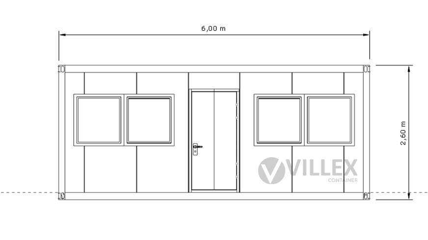 Bürocontainer-Villex-Big-Cube-Long-Doppio-Blanc-1.0-9 Bürocontainer Villex Big Cube Long Doppio Blanc 1.0