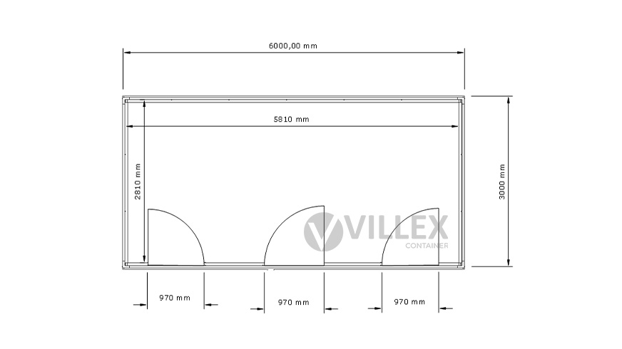 Bürocontainer Villex Big Cube Vertikal Nero 1.0
