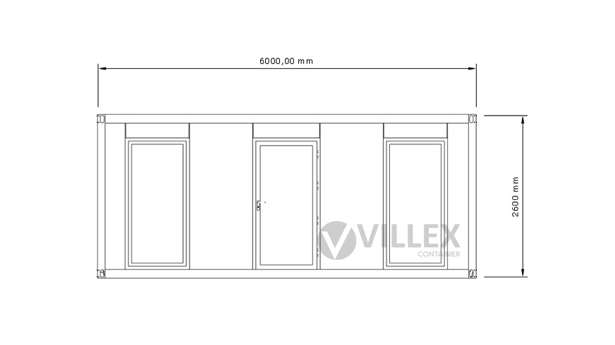 Bürocontainer Villex Big Cube Vertikal Nero 1.0