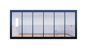 Bürocontainer Villex Big Glas Cube Blanc 1.0