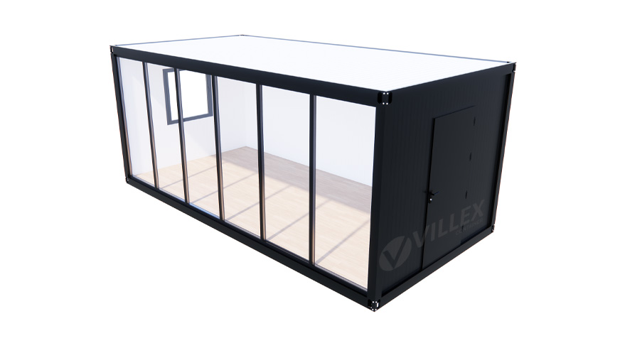 Bürocontainer Villex Big Glas Cube Nero 1.0