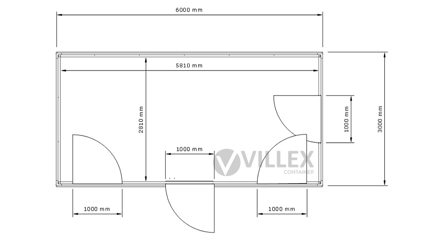 Bürocontainer Villex Big Plus Cube Nero 1.0