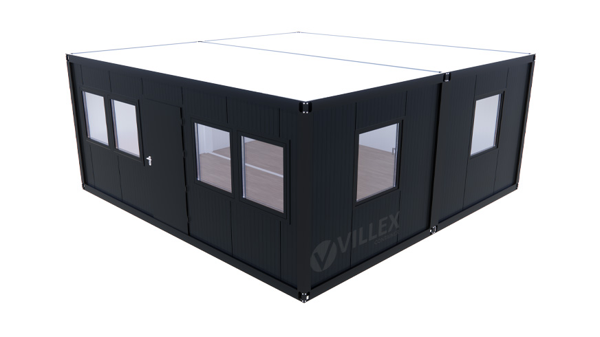 Bürocontainer Villex Doppio Big Cube Doppio Fenster Nero 1.0