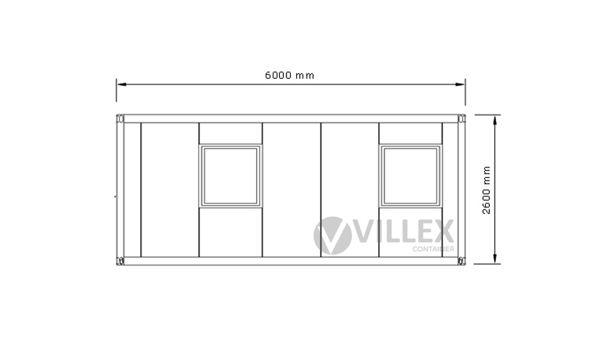 Bürocontainer Villex Doppio Big Cube Nero 2.0