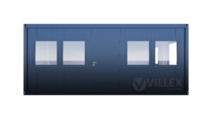Bürocontainer Villex Doppio Standard Cube Doppio Fenster Nero 1.0
