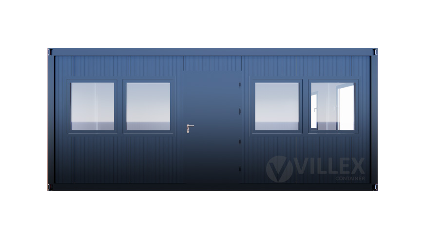 Bürocontainer Villex Doppio Standard Cube Doppio Fenster Nero 1.0