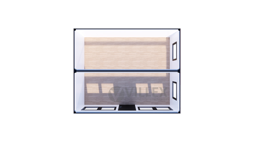 Bürocontainer Villex Doppio Standard Cube Doppio Fenster Nero 1.0