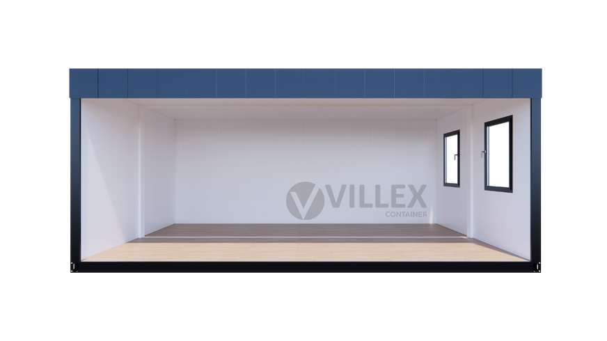 Bürocontainer Villex Doppio Standard Cube Doppio Fenster Nero 1.0