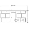 Bürocontainer Villex Doppio Standard Cube Doppio Fenster Nero 1.0