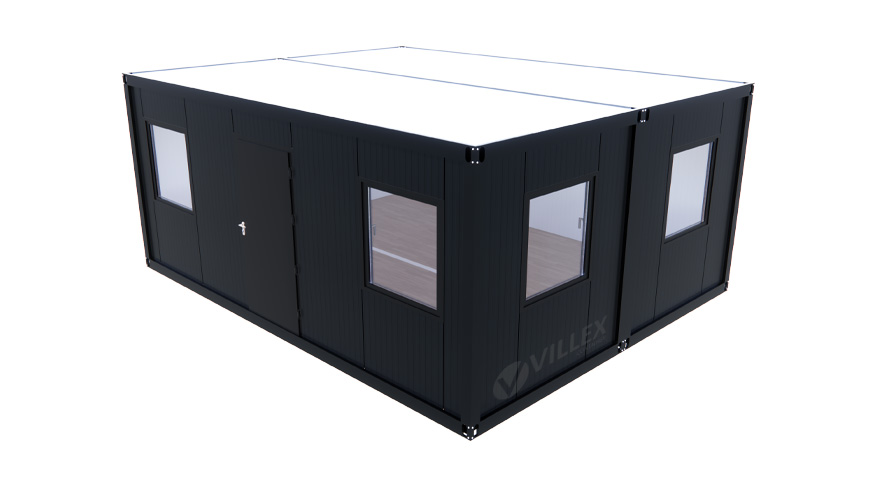 Bürocontainer Villex Doppio Standard Cube Nero 1.0