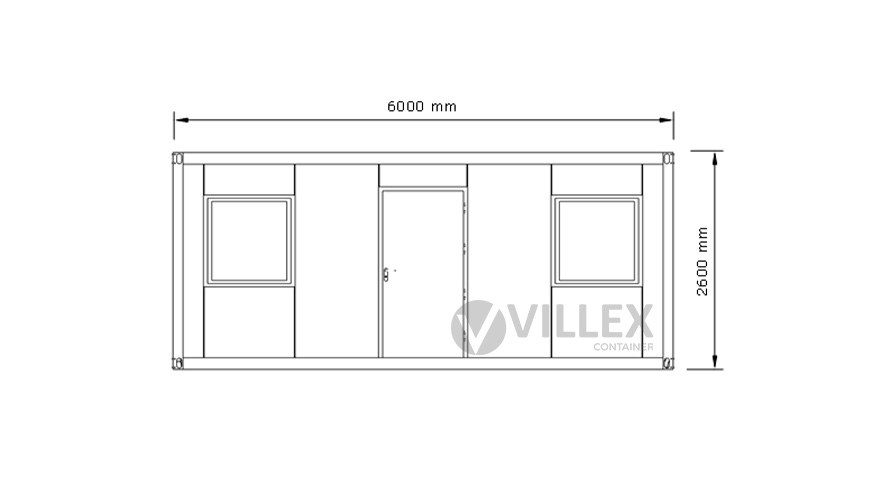 Bürocontainer Villex Doppio Standard Cube Nero 1.0