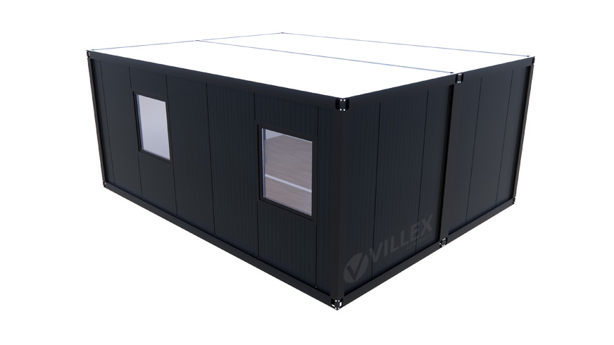 Bürocontainer Villex Doppio Standard Cube Nero 2.0