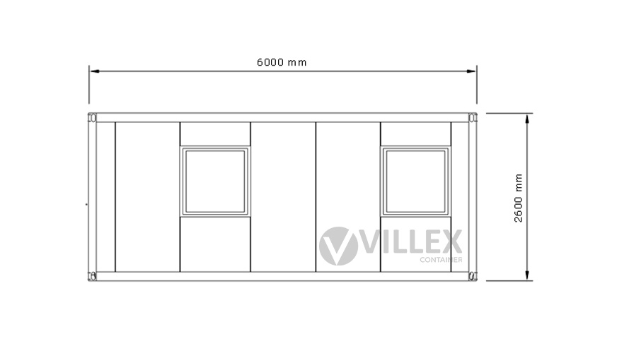 Bürocontainer Villex Doppio Standard Cube Nero 2.0