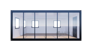 Bürocontainer Villex Doppio Standard Glas Cube Nero 1.0