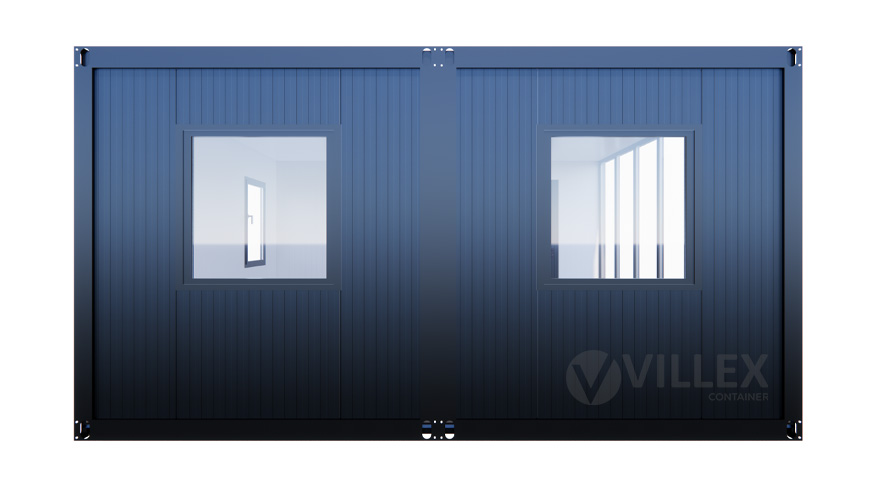 Bürocontainer-Villex-Doppio-Standard-Glas-Cube-Nero-1.0-4 Bürocontainer Villex Doppio Standard Glas Cube Nero 1.0