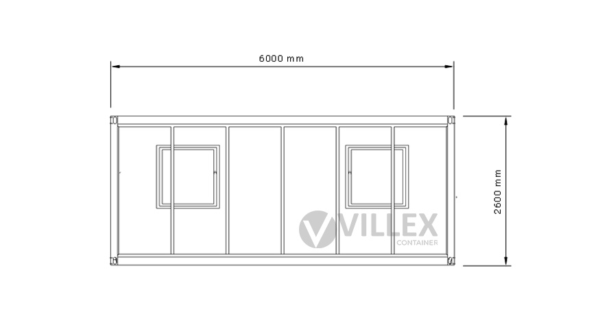 Bürocontainer-Villex-Doppio-Standard-Glas-Cube-Nero-1.0-9 Bürocontainer Villex Doppio Standard Glas Cube Nero 1.0