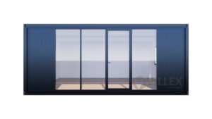 Bürocontainer Villex Doppio Standard Glas Cube Nero 2.0