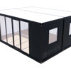 Bürocontainer Villex Doppio Standard Glas Cube Nero 2.0