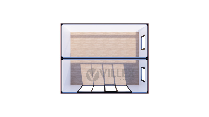 Bürocontainer Villex Doppio Standard Glas Cube Nero 2.0