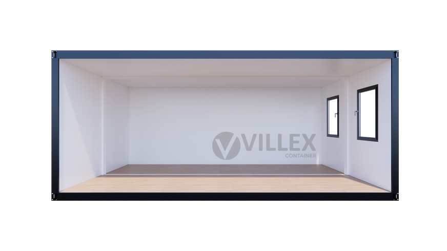 Bürocontainer Villex Doppio Standard Glas Cube Nero 2.0
