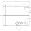 Bürocontainer Villex Doppio Standard Glas Cube Nero 2.0