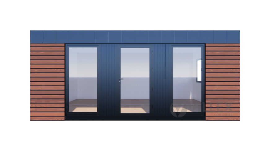Bürocontainer Villex Doppio Standard Wood Pavillon 1.0