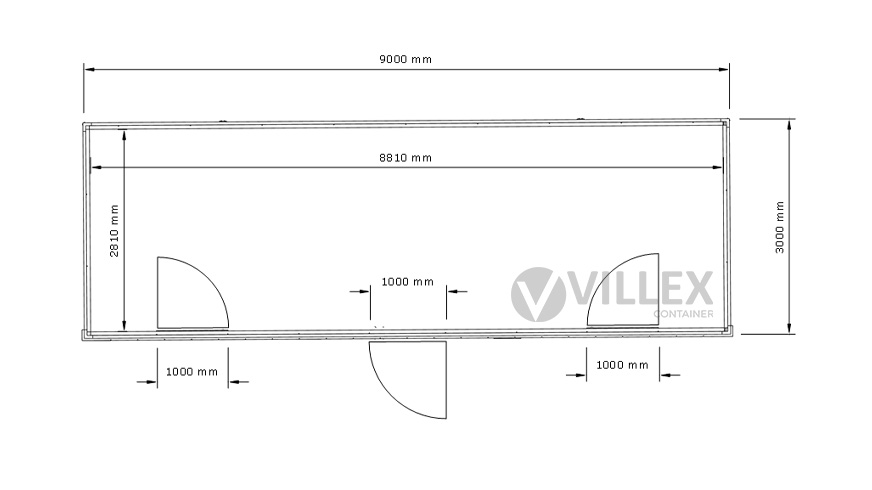 Bürocontainer Villex Giant Block-Line Grey 1.0