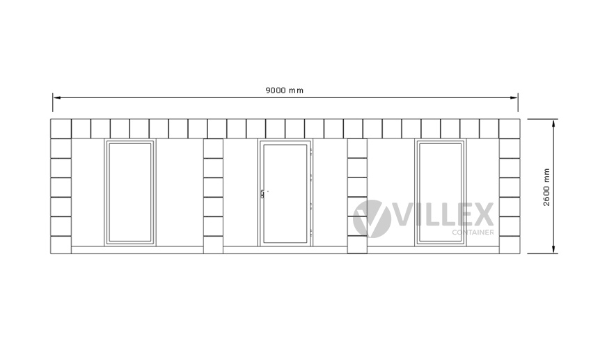 Bürocontainer Villex Giant Block-Line Grey 1.0