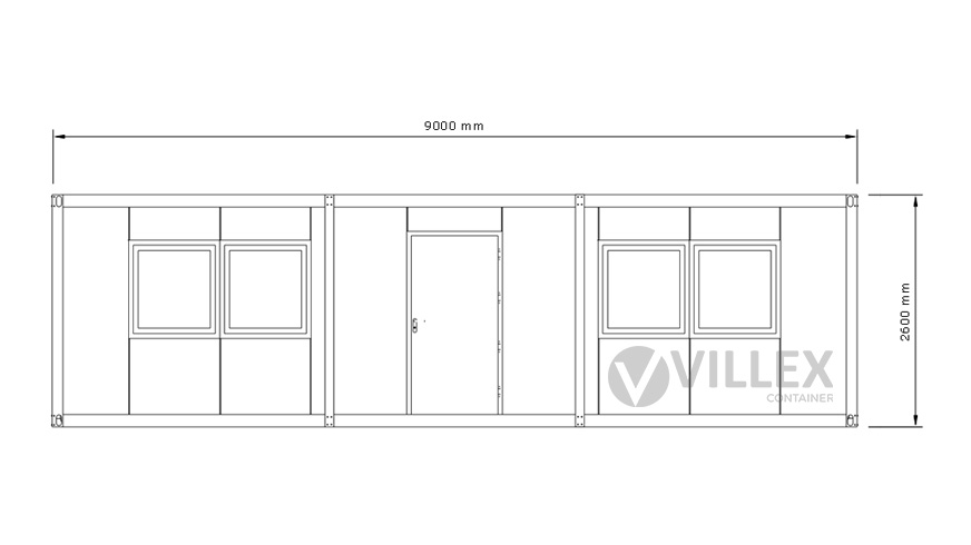 Bürocontainer Villex Giant Cube Long Doppio Blanc 1.0