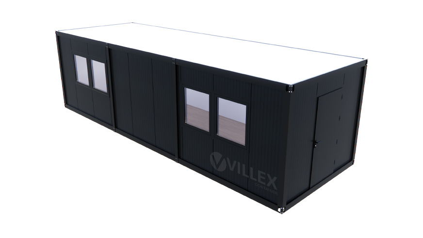 Bürocontainer-Villex-Giant-Cube-Short-Doppio-Fenster-Nero-2.0-10 Bürocontainer Villex Giant Cube Short Doppio Fenster Nero 2.0