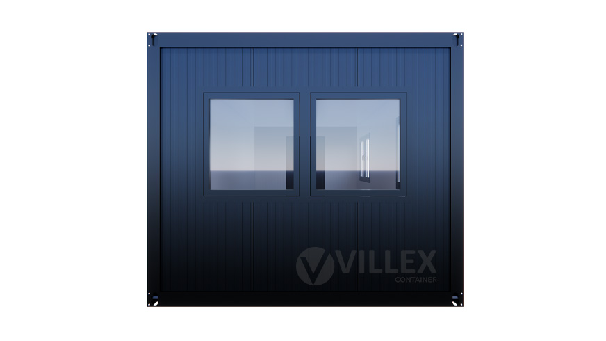 Bürocontainer-Villex-Giant-Cube-Short-Doppio-Fenster-Nero-2.0-4 Bürocontainer Villex Giant Cube Short Doppio Fenster Nero 2.0