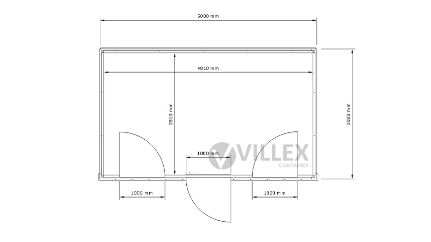 Bürocontainer Villex Medium Block-Line Grey 2.0