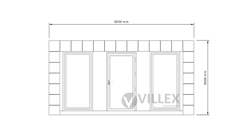 Bürocontainer Villex Medium Block-Line Grey 2.0