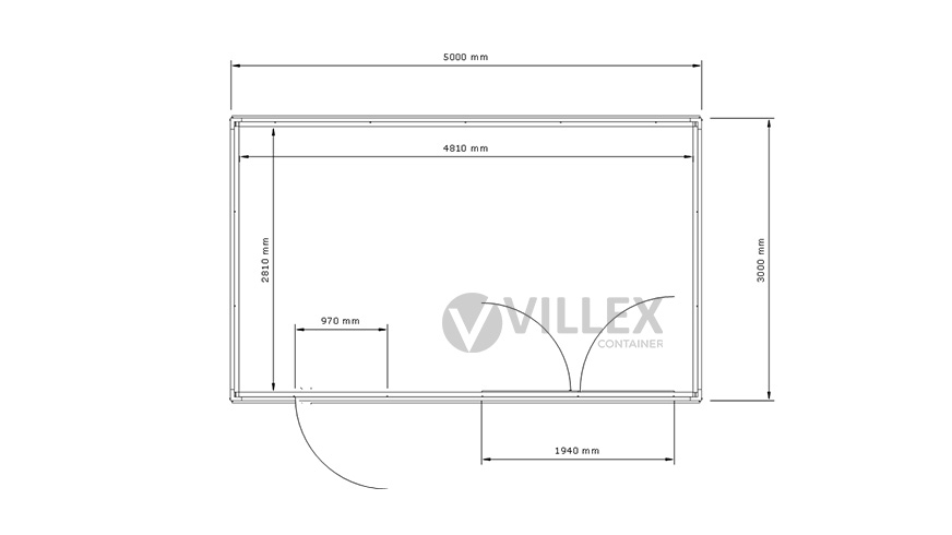 Bürocontainer Villex Medium Cube Blanc 3.0
