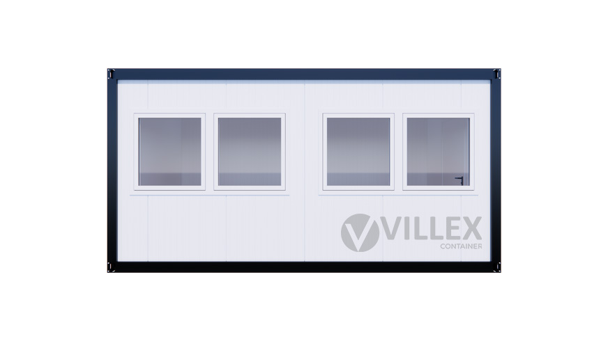 Bürocontainer Villex Medium Cube Short Doppio Blanc 2.0