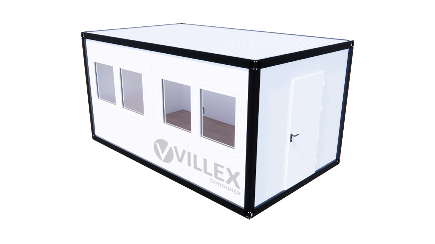 Bürocontainer Villex Medium Cube Short Doppio Blanc 2.0