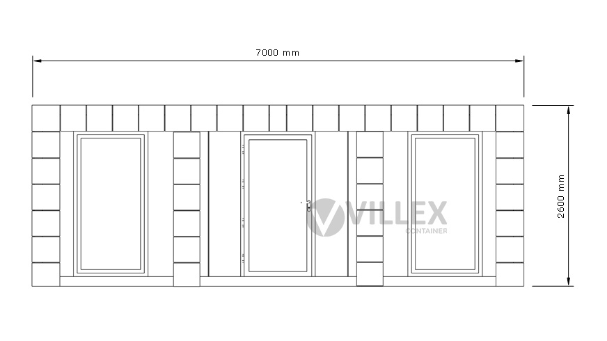 Bürocontainer Villex Mega Block-Line Black 1.0