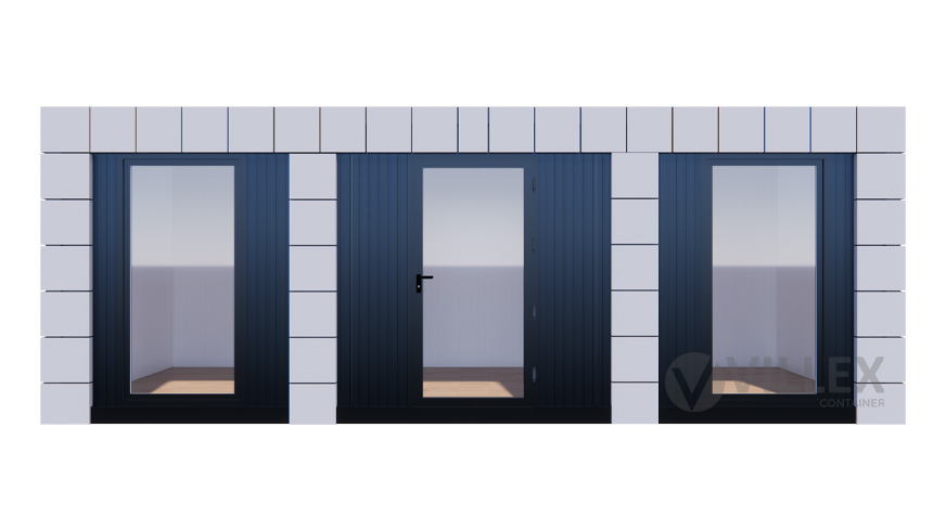 Bürocontainer Villex Mega Block Line Grey 1.0