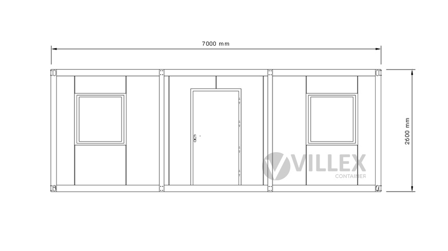 Bürocontainer Villex Mega Cube Blanc 1.0
