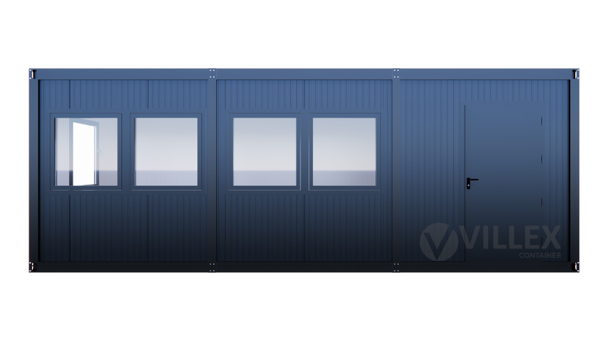 Bürocontainer Villex Mega Cube Doppio Fenster Nero 1.0