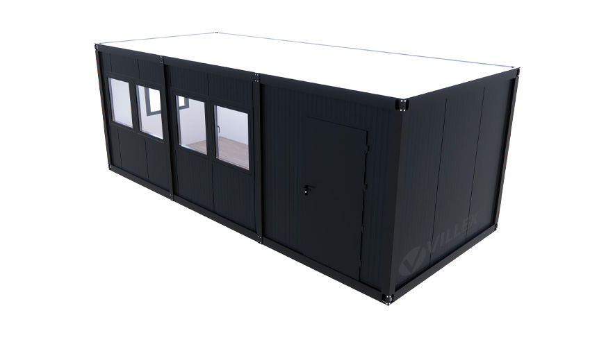 Bürocontainer Villex Mega Cube Doppio Fenster Nero 1.0