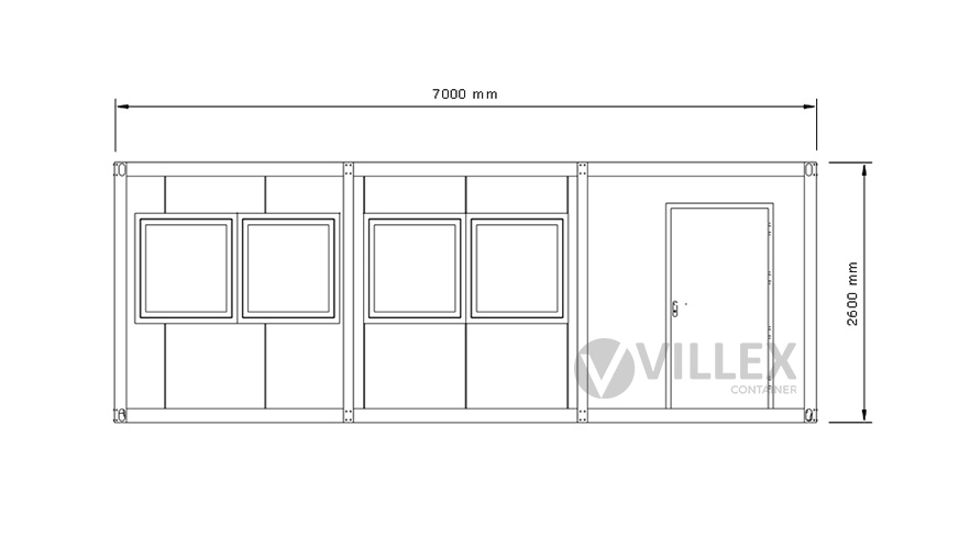 Bürocontainer Villex Mega Cube Doppio Fenster Nero 1.0